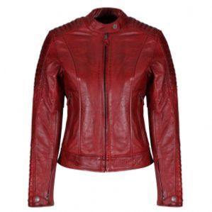 MOTOGIRL VESTE VALERIE EN CUIR ROUGE